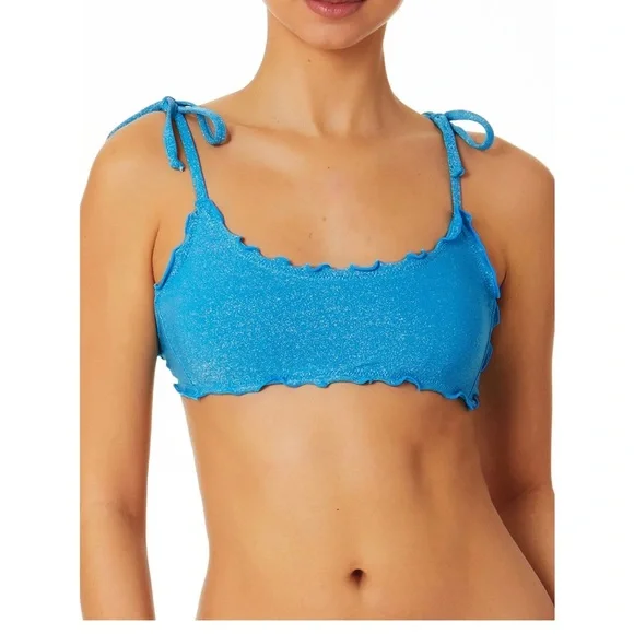 NWT Junior’s Size Large No Boundaries Two Piece Bikini Set in Blue Lurex - Picture 2 of 15